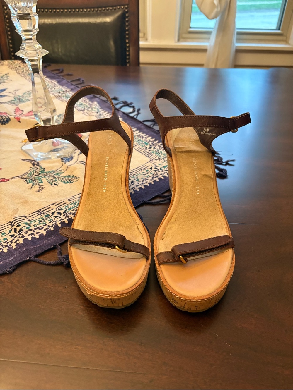 Women’s Velcro Strap Cork Wedge Sandals